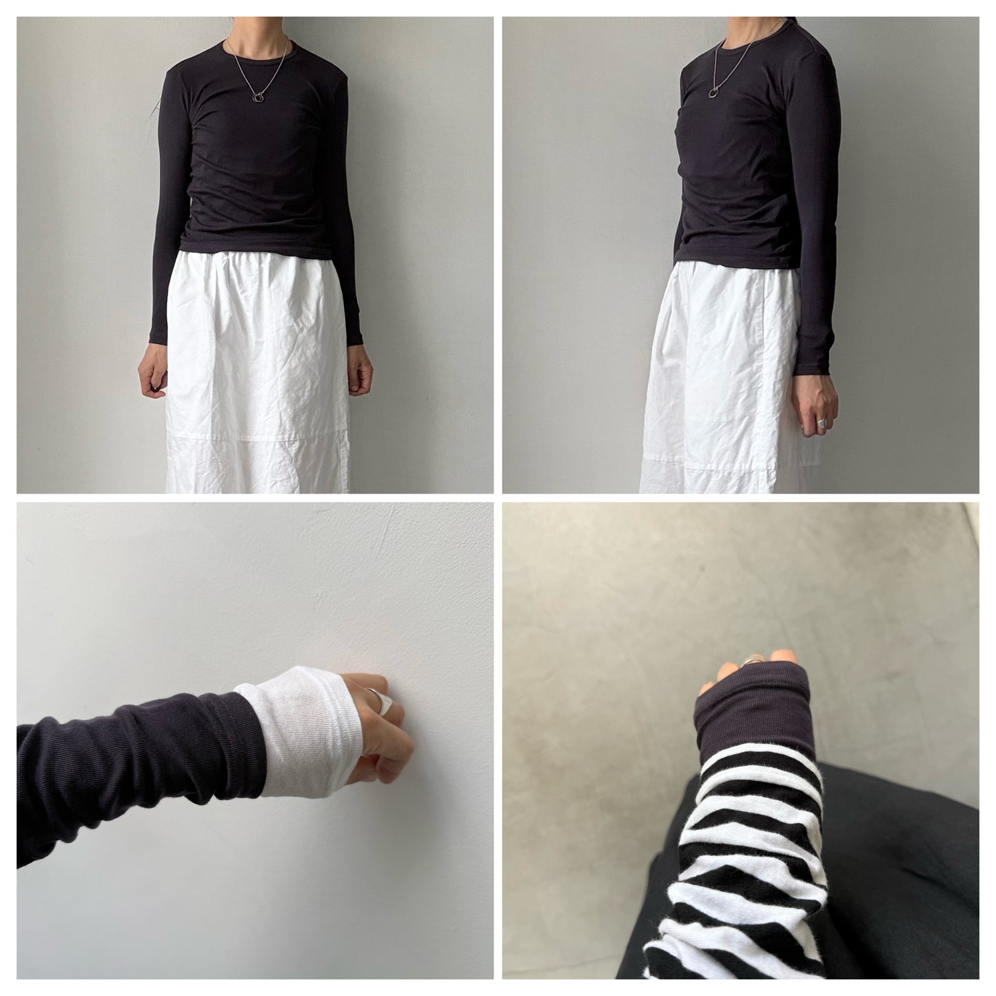 ゴーシュ  スーピマコットンカシミアフライス長袖シャツ　ダークパープル