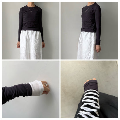 ゴーシュ  スーピマコットンカシミアフライス長袖シャツ　ダークパープル