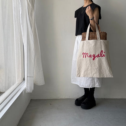 MAGALI   キャンバスコットンリネントートバッグ　ナチュラル