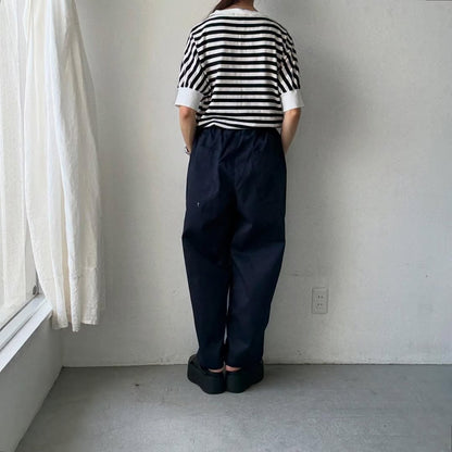 homspun 高密度ウエポンギャザーパンツ　ネイビー