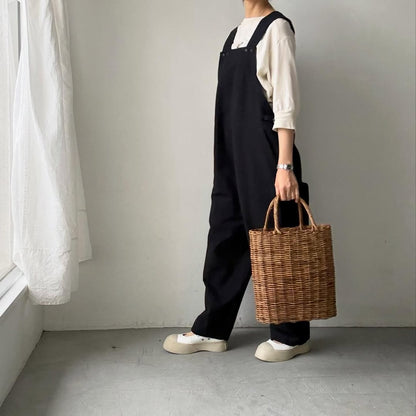 atelier naruse コットンリネンスラブオーバーオール