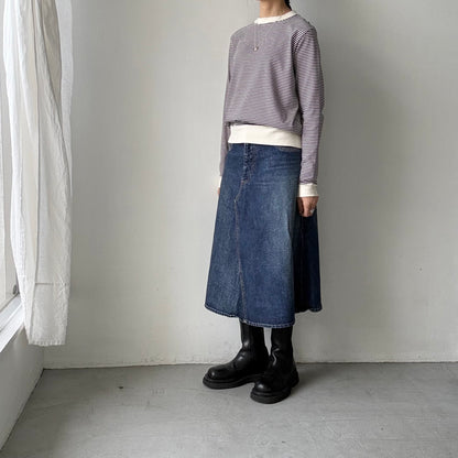 R&D.M.Co  ボーダープルオーバーシャツ