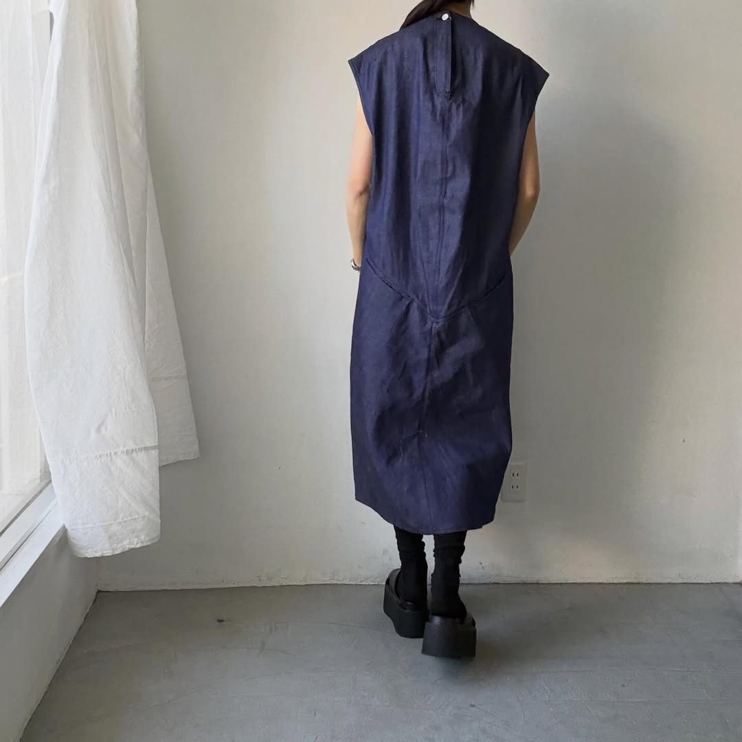 R&D.M.Co コットンデニムハンチドバックドレス