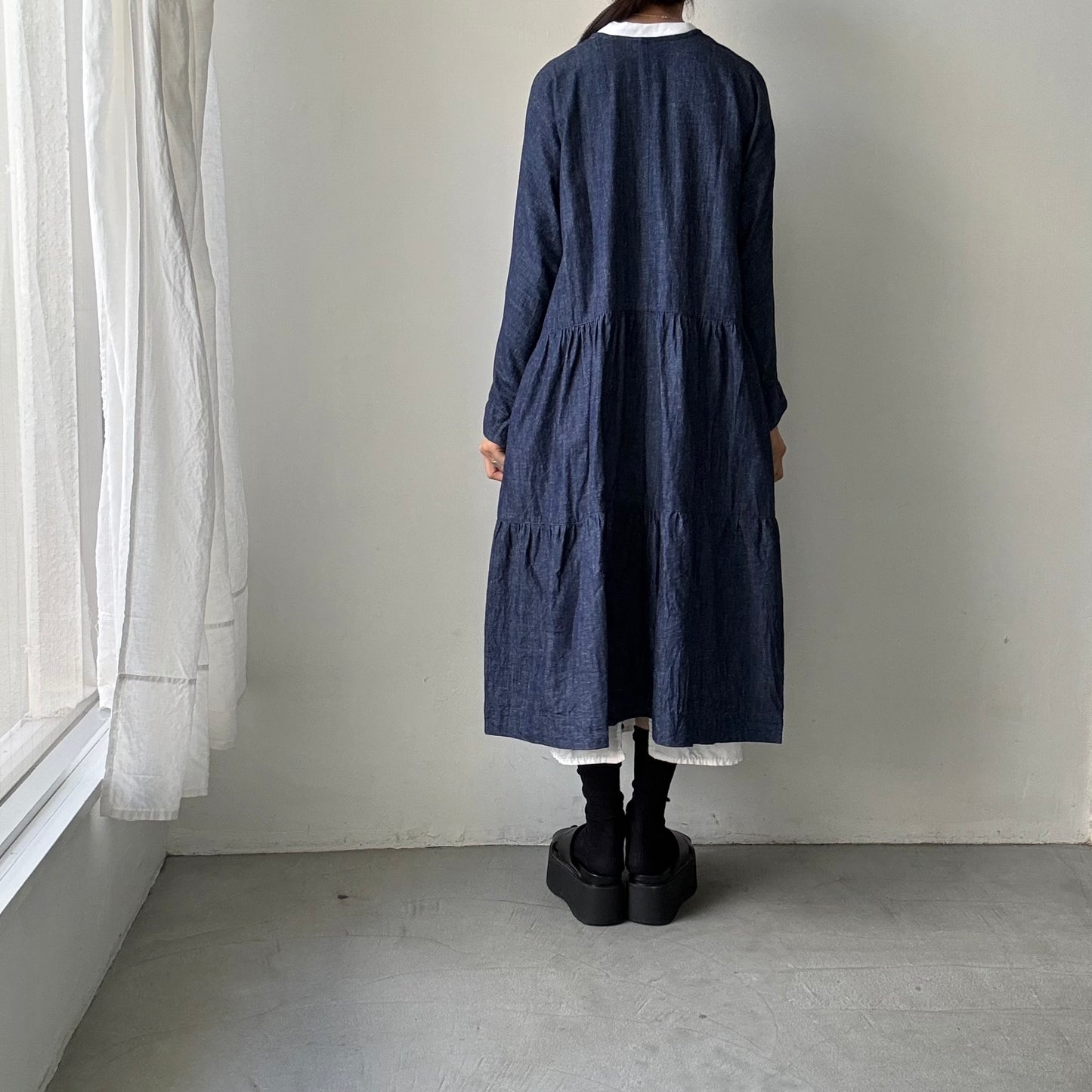 jujudhau デッドストックデニムティアードドレス