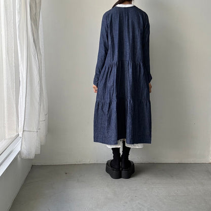 jujudhau デッドストックデニムティアードドレス