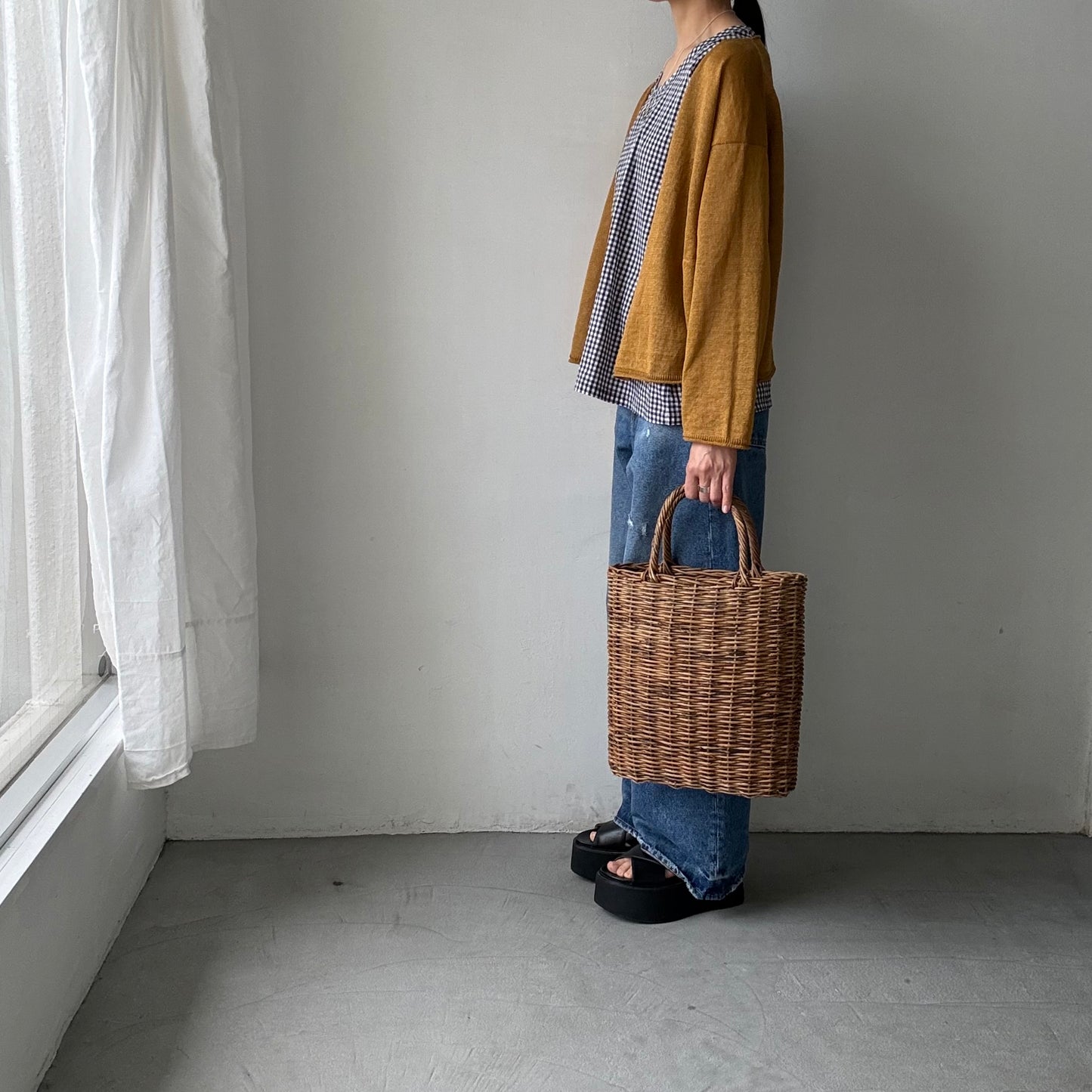 atelier d'antan  Paulet リネンニットカーディガン　マスタード