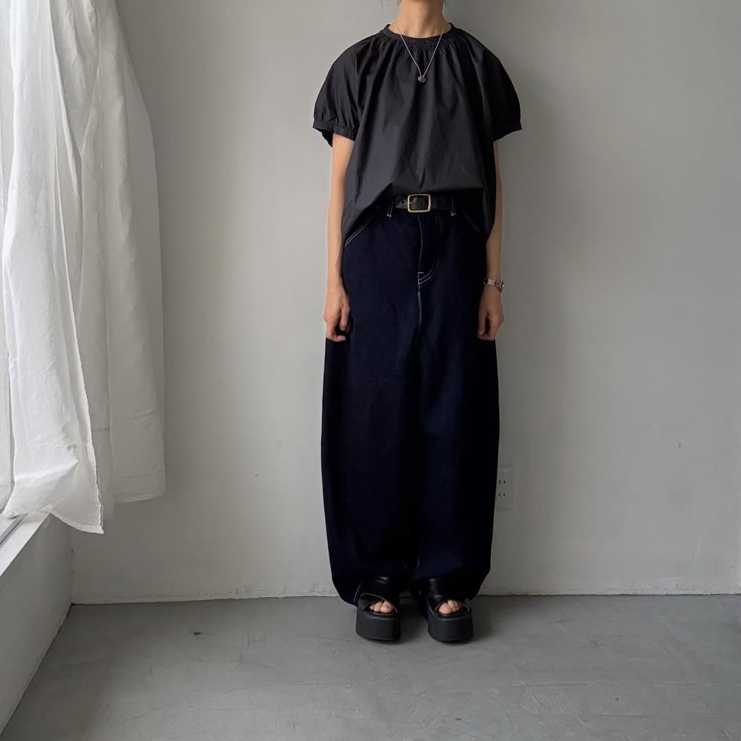 🟡週末入荷分予約受付中🟡cion  コットンシャーリングブラウス　　　ブラック