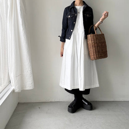 atelier d'antan ×blanc  kobell コットンエプロンドレス　ホワイト