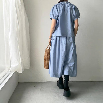 🟡週末入荷分予約受付中🟡cion  コットンシャーリングブラウス　サックスブルー