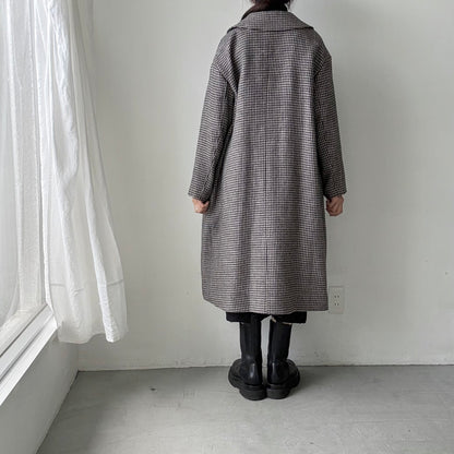 MAGALI  ピエドウールウールリネンフラットカラーコート