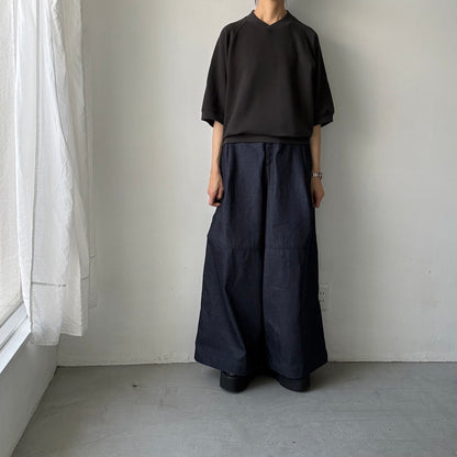 atelier naruse  コットン半袖スウェットシャツ　スミクロ