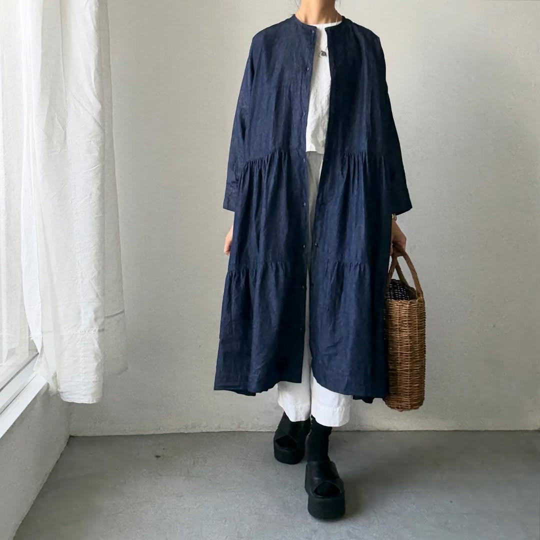 jujudhau デッドストックデニムティアードドレス