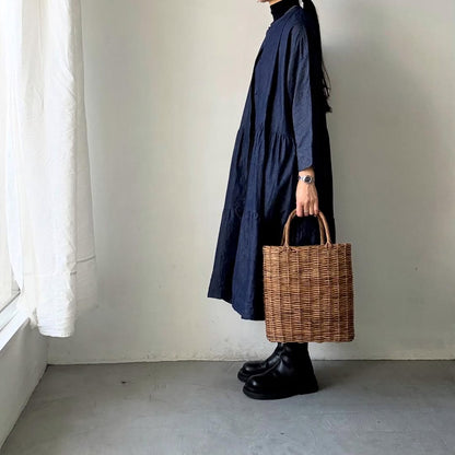 jujudhau デッドストックデニムティアードドレス