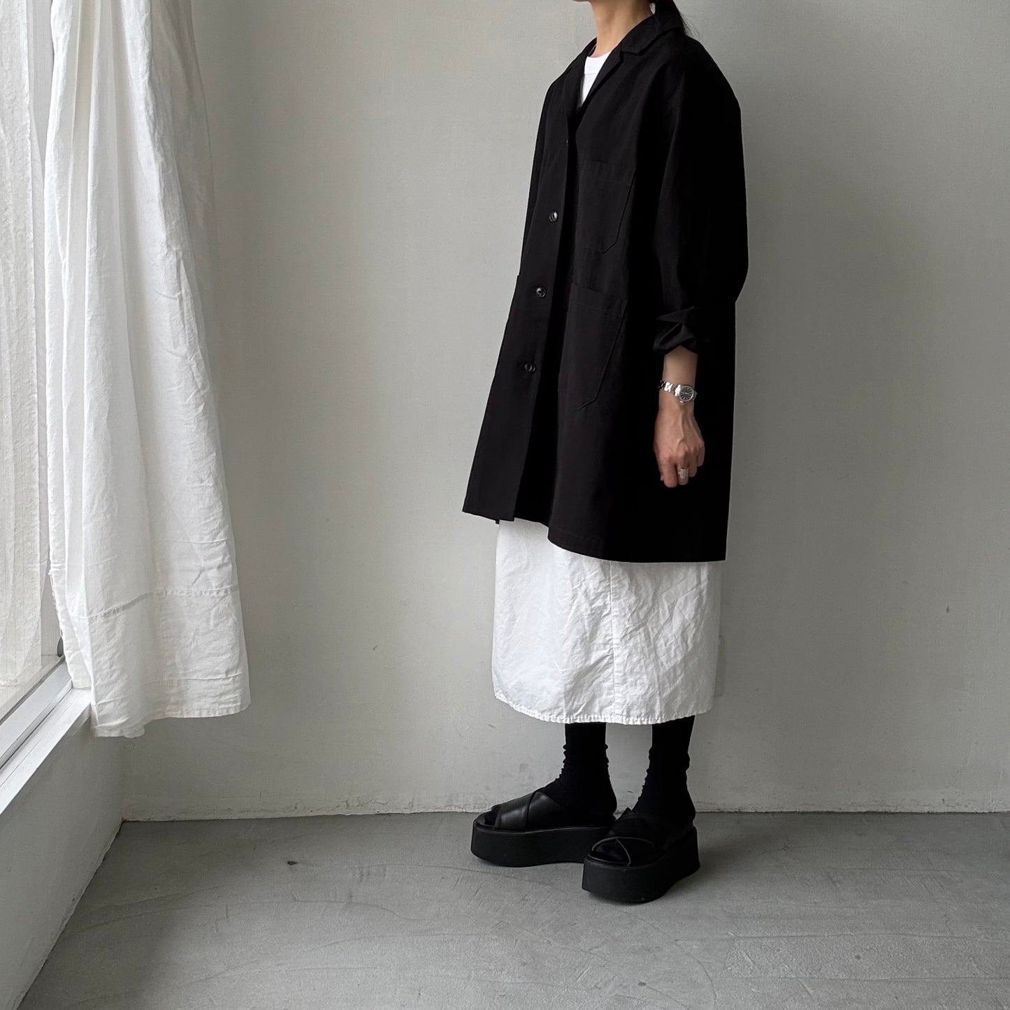 atelier d'antan Godardコットンコート　ブラック