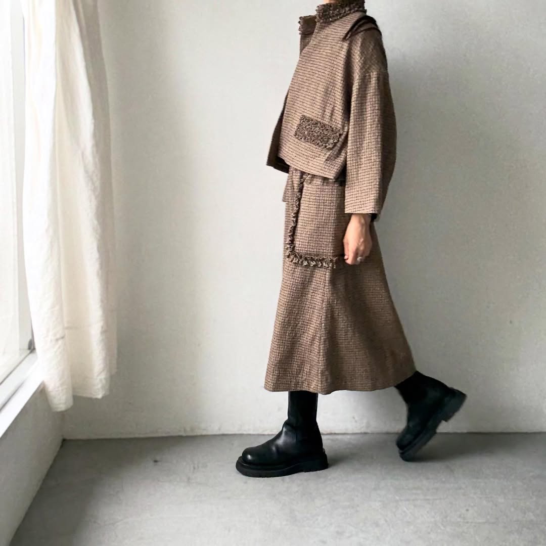 R&D.M.Co  フリルデコレーションジャケット　チェック