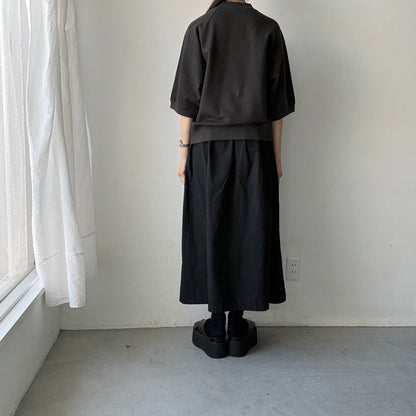 atelier naruse  コットン半袖スウェットシャツ　スミクロ