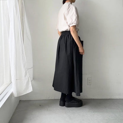 MAGALI コットン天竺ギャザースリーブカットソー　オートミール