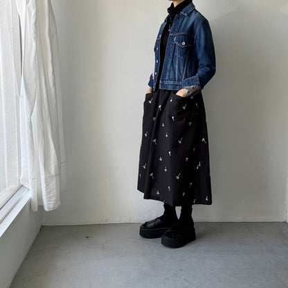 atelier naruse  コットンリネンカットインポケットスカート nohara