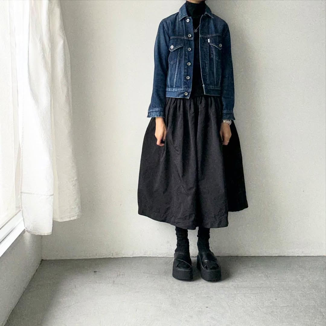 R&D.M.Co ガーメントダイタックギャザースカート