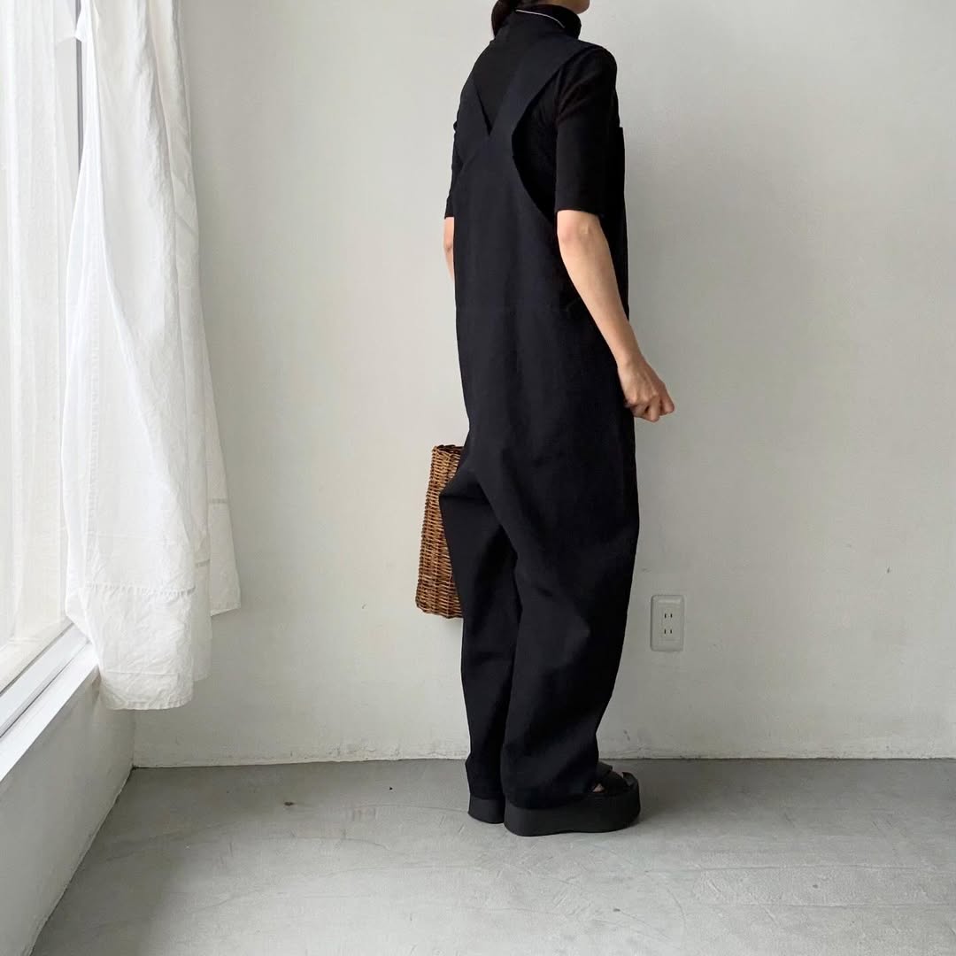 atelier naruse コットンリネンスラブオーバーオール