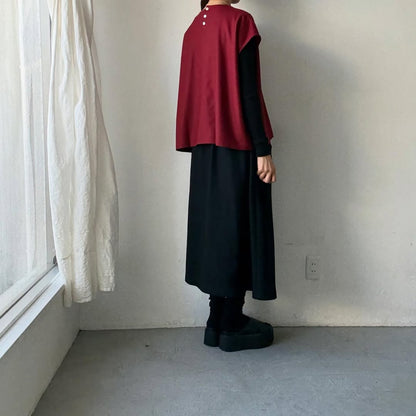 Linenya  ウール混ベスト　レッド