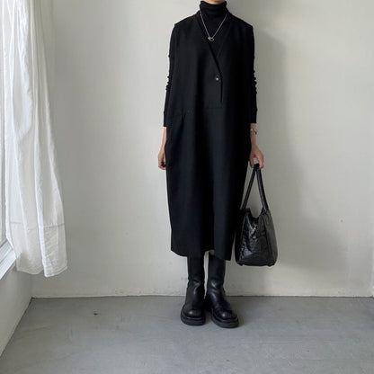 atelier naruse　コットンウールヘリンボンジャンパースカート