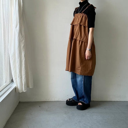 homspun コットンミニチェックティアードスカート