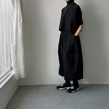 TENNE HANDCRAFTED MODERN ビッグポケットキュロット　ブラック