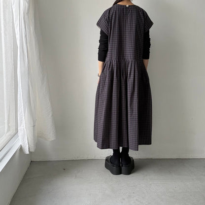 MAGALI ウォッシュドコットンラウンドスリーブワンピース