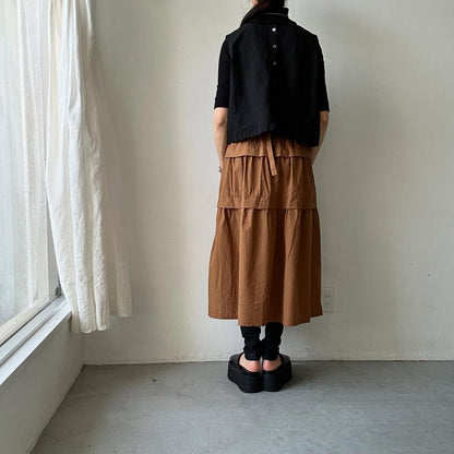 homspun コットンミニチェックティアードスカート