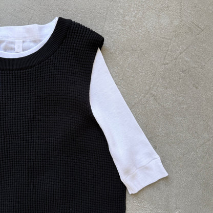 homspun 丸胴テレコクルーネック５分袖プルオーバー