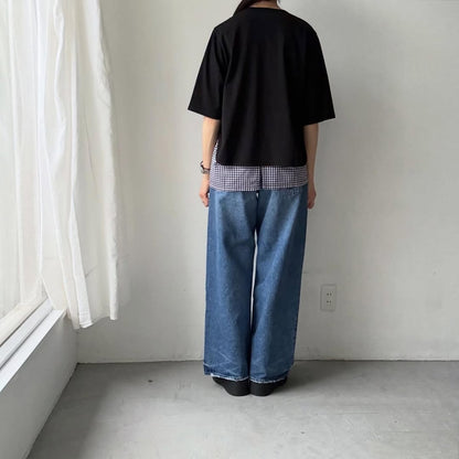 homspun  ギンガムノースリーブプルオーバー　