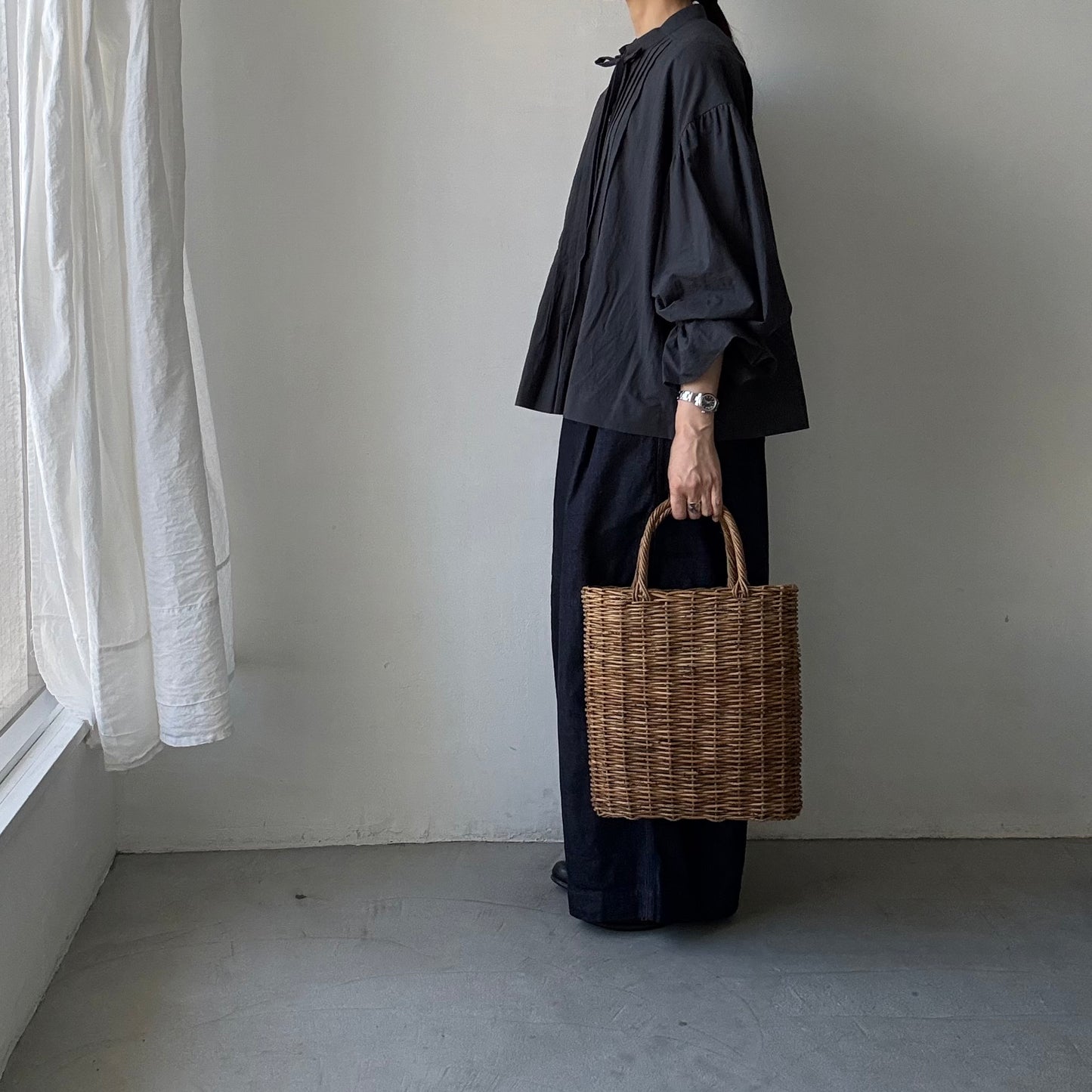 MAGALI  天日干しコットンボウタイブラウス