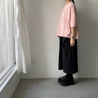 🟡水曜日入荷分予約受付中🟡 
Linenya  テラヴェ7分袖Tシャツ　ペールピンク