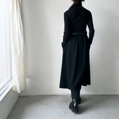 🟡木曜日入荷分予約受付🟡atelier naruse ウールポンチギャザースカート　ブラック