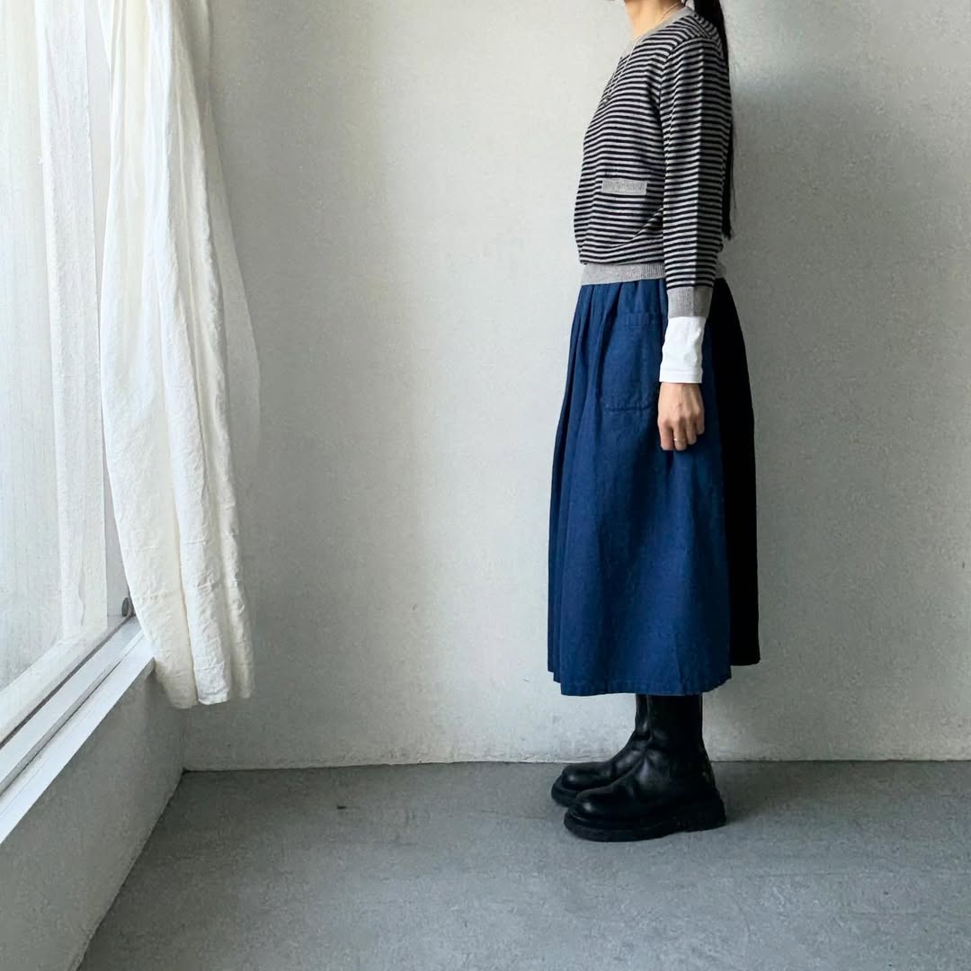 R&D.M.Co  ウールカシミアポケットプルオーバー　ボーダー