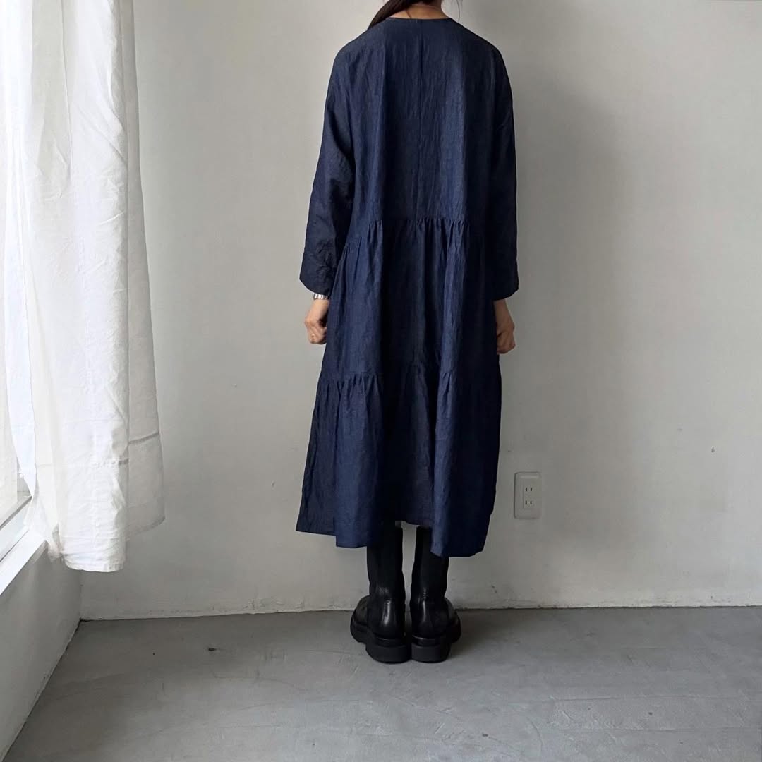 jujudhau デッドストックデニムティアードドレス
