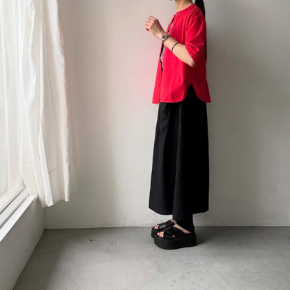 homspun  天竺5分袖カーディガン
レッド