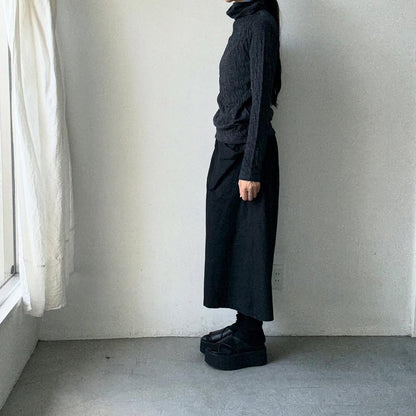 atelier naruse  ウールコットンタートルネックカットソー　杢グレー