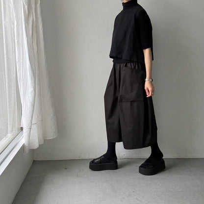 TENNE HANDCRAFTED MODERN ビッグポケットキュロット　ブラック