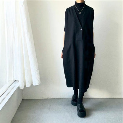 atelier naruse コットンリネンスラブジャンパースカート