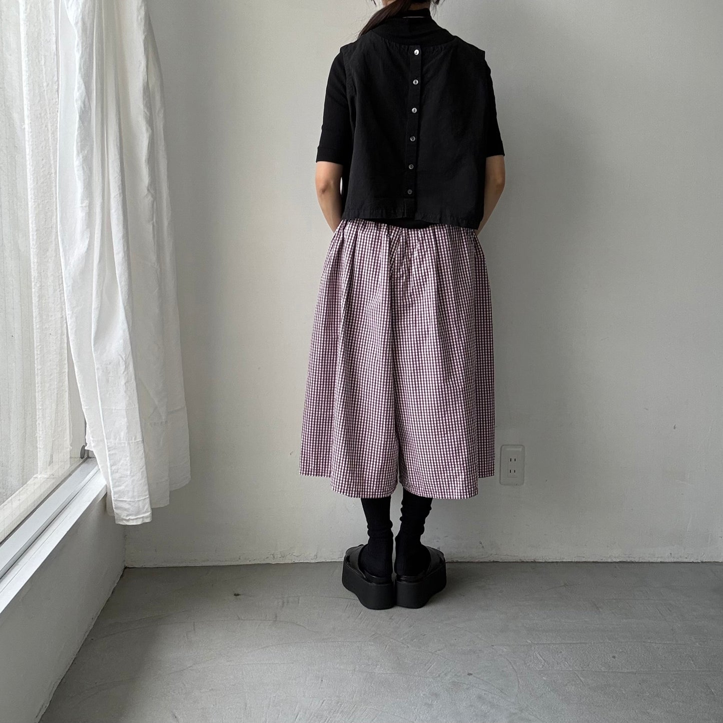 homspun ギンガムチェックタイプライターキュロットパンツ