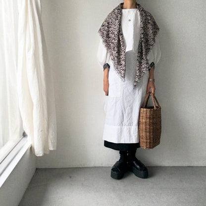 R&D.M.Co  ワイルドベリーガーゼショール　ブラック×フラックス