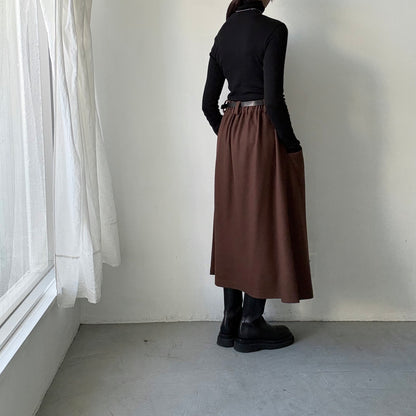 atelier naruse ウールポンチギャザースカート　ブラウン