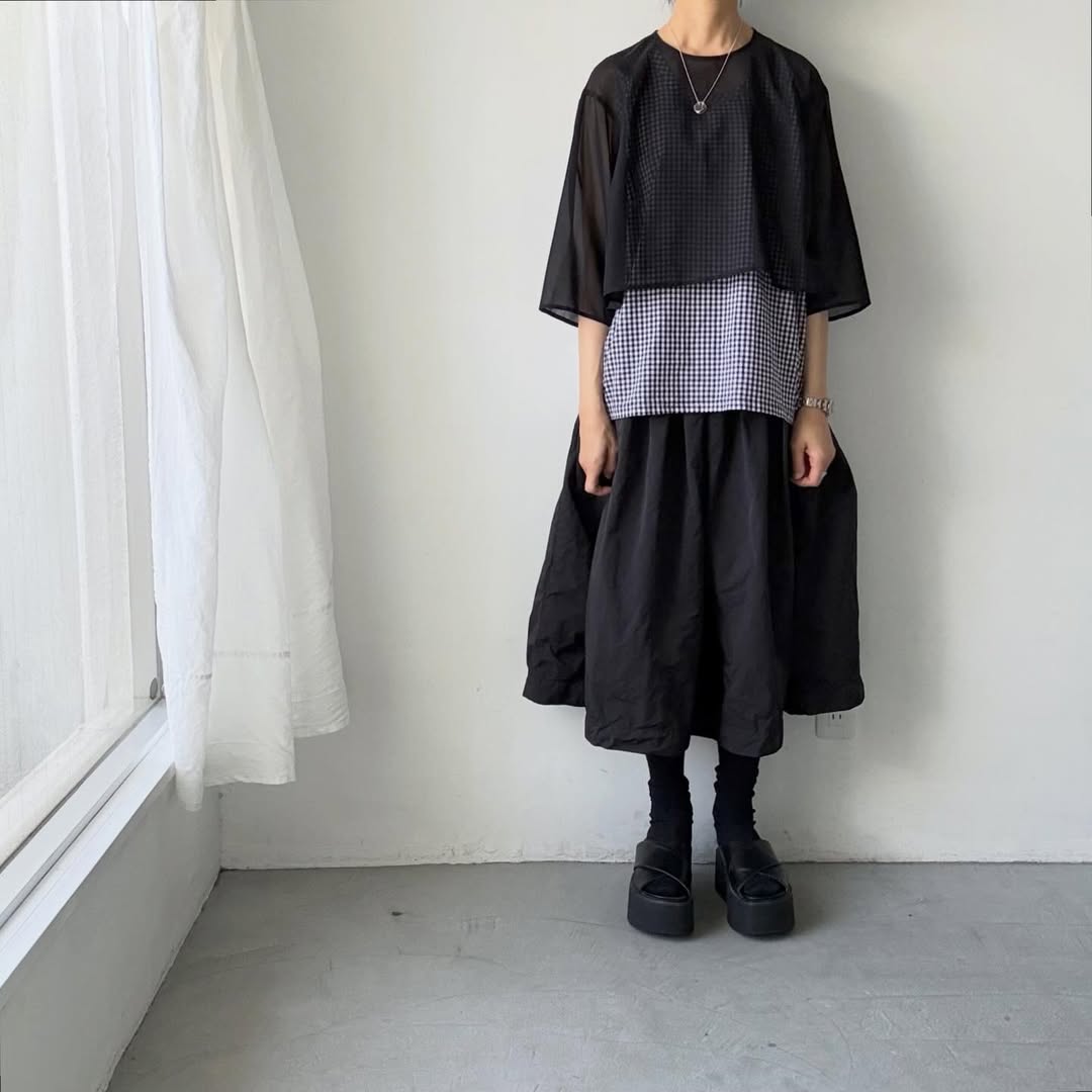 homspun  ギンガムノースリーブプルオーバー　