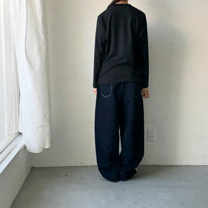 OLDMANS TAILOR OMTラバープリント長袖Tシャツ　ブラック