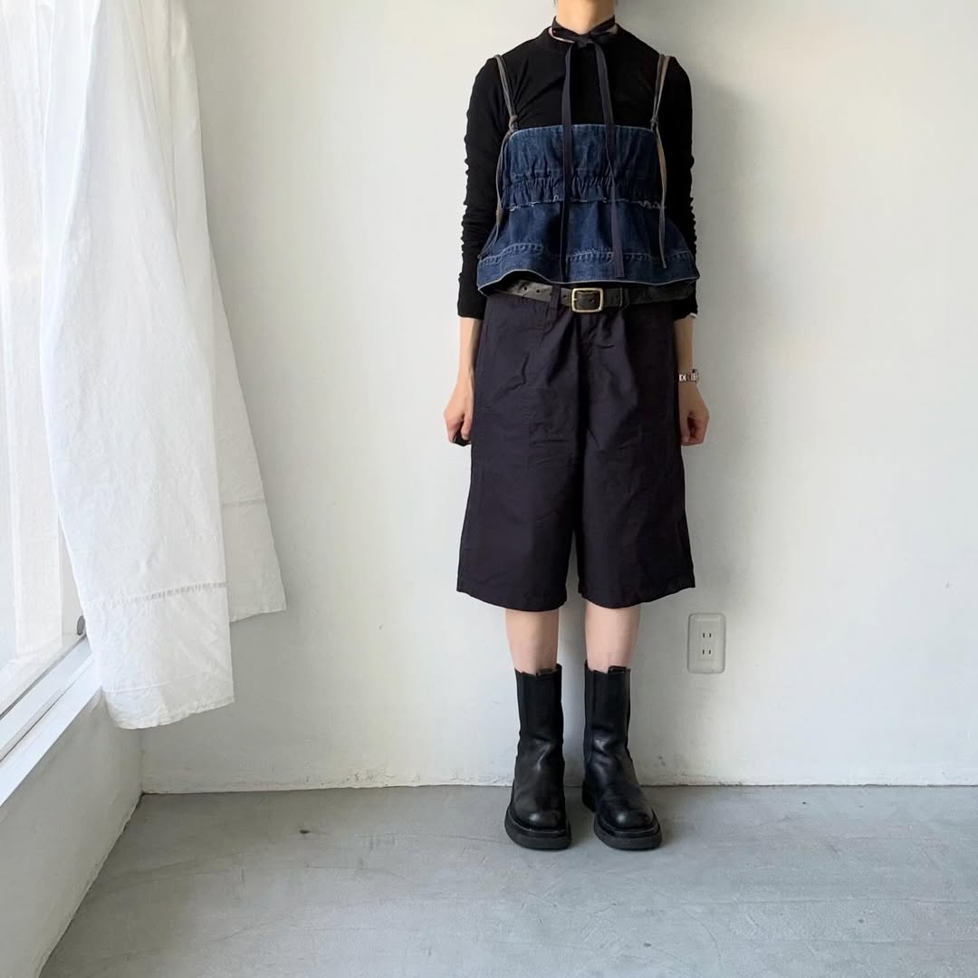 homspun  リップストップハーフパンツ　ネイビー