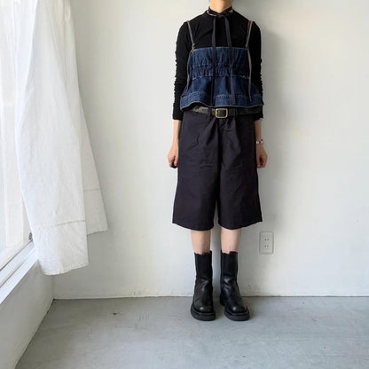 homspun  リップストップハーフパンツ　ネイビー