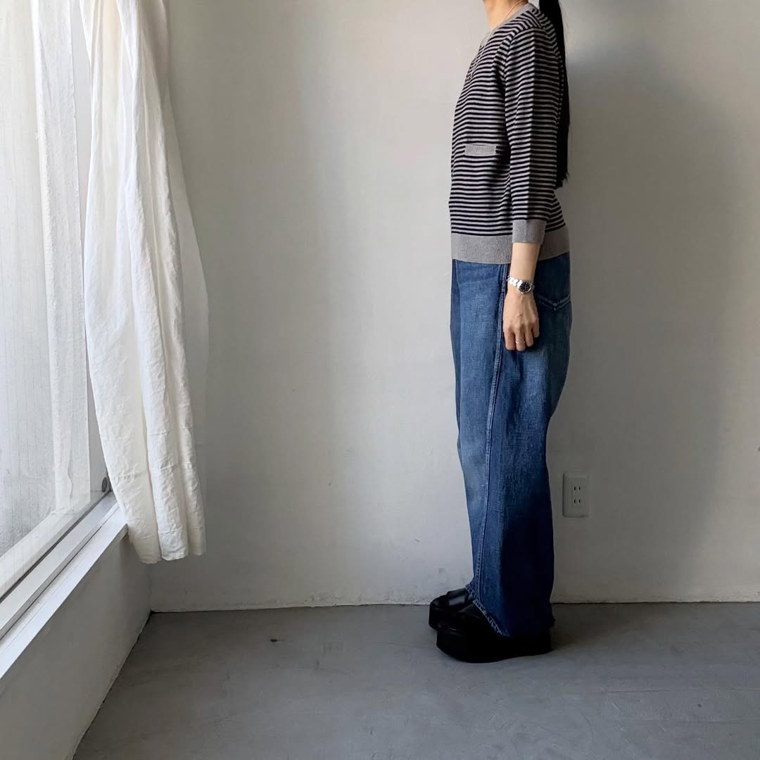 R&D.M.Co  ウールカシミアポケットプルオーバー　ボーダー