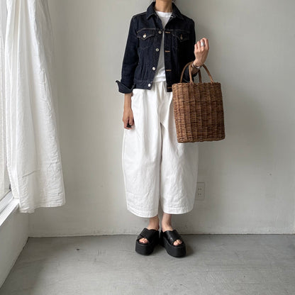 atelier d'antan Perriereコットンワイドパンツ　ホワイトsize 1